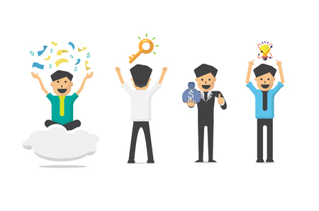 vector businessman character success, rich commerce conceptのイラスト素材