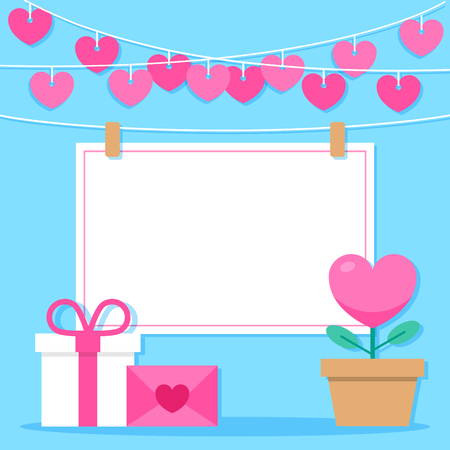 blank sign backgrond with gift boxのイラスト素材