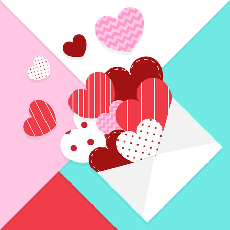 love mail valentines card vector design and heart symbolのイラスト素材