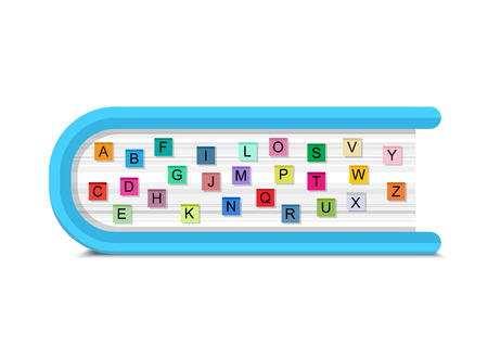 alphabet with book, education concept, vector illustrationのイラスト素材