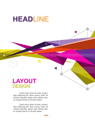 vector brochure template, polygon design, annual report layout A4 sizeのイラスト素材