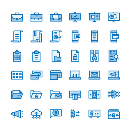 business communication and money financial outline icons set, editable strokeのイラスト素材