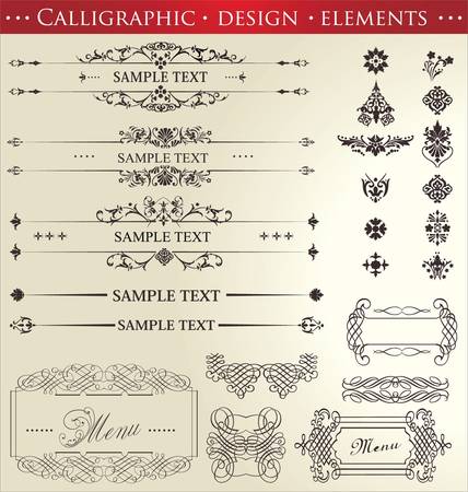 Calligraphic design elementsのイラスト素材