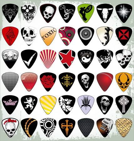 Guitar pick setのイラスト素材