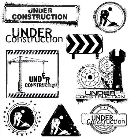 Grunge Under constructionのイラスト素材