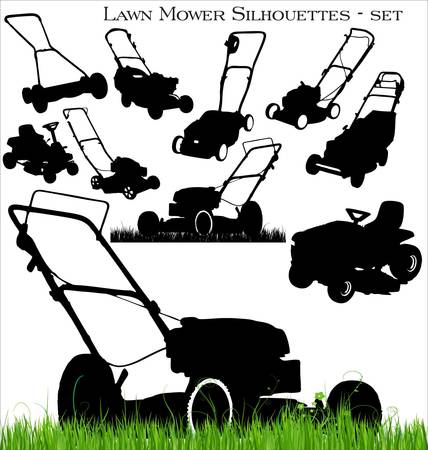 lawn mower setのイラスト素材