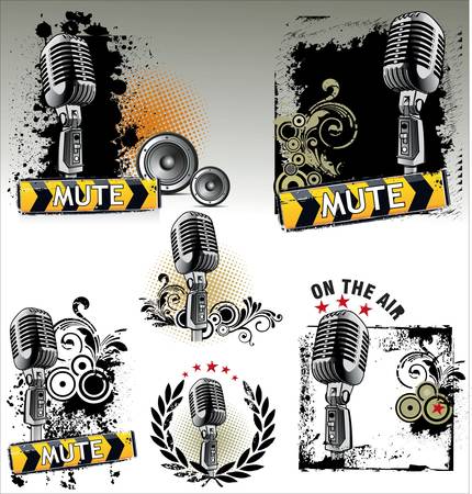 On the air - grunge banners setのイラスト素材