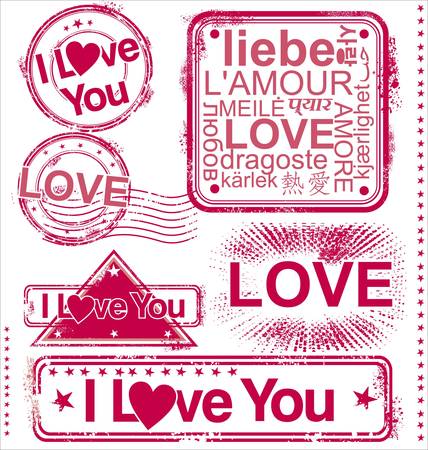 I love you stampsのイラスト素材