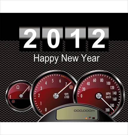 2012 year - speedometer carのイラスト素材