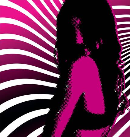 Retro girl background vectorのイラスト素材