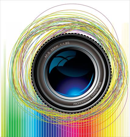 Camera lens colorful backgroundのイラスト素材