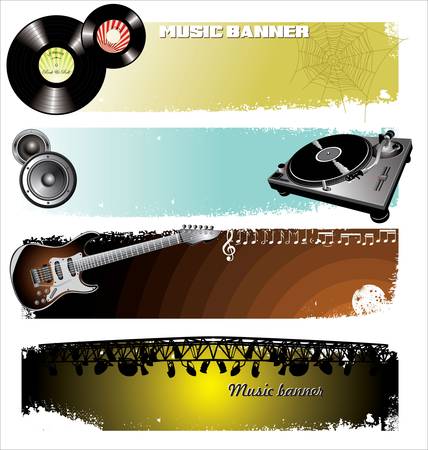 Music Bannersのイラスト素材