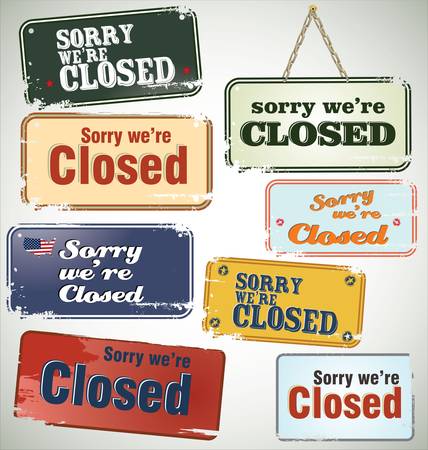 Vintage sign - Closedのイラスト素材