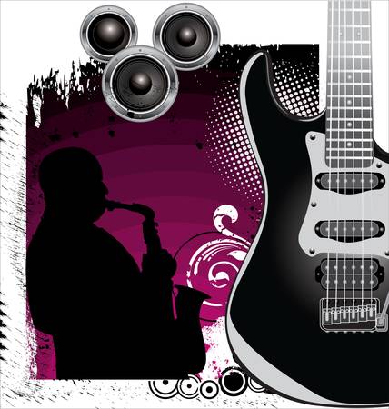 Grunge Music backgroundのイラスト素材