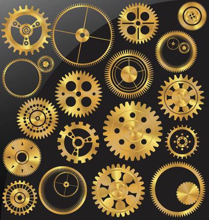Gold gear setのイラスト素材