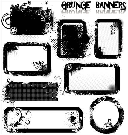 Empty Grunge bannersのイラスト素材
