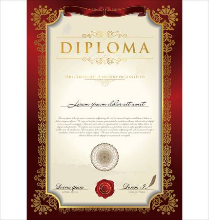 Certificate Or Diploma Templateのイラスト素材