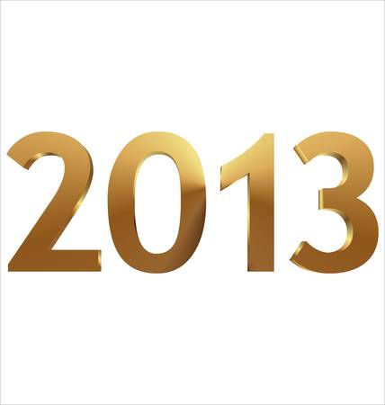 2013 3d gold illustrationのイラスト素材