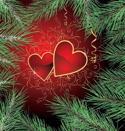 Happy new year and love bannerのイラスト素材