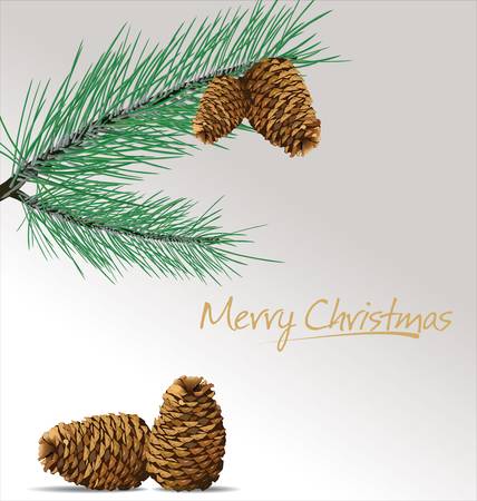 Pine branch with cones Christmas background のイラスト素材