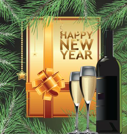 Happy New Year Elegant Background vector illustrationのイラスト素材