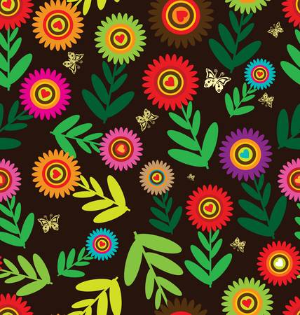 Seamless flower retro backgroundのイラスト素材