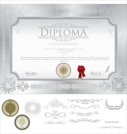 Diploma templateのイラスト素材