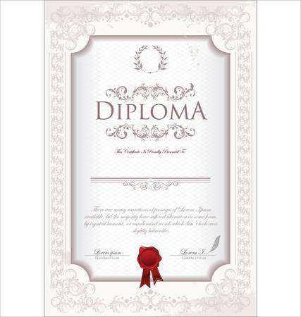 Certificate or coupon template のイラスト素材