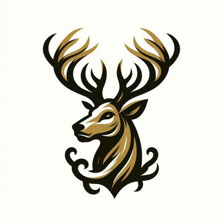 Deer head vector illustration isolated on white background. Deer head vector illustration.の素材