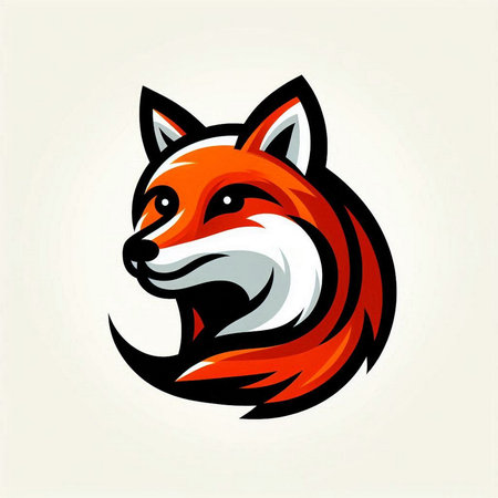 red fox head mascot logo vector icon illustration design on a white backgroundの素材