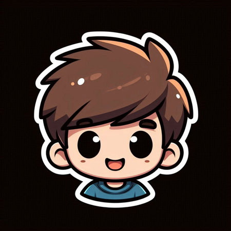 Vector Illustration of a Cute Little Boy Smiling Cartoon Characterの素材