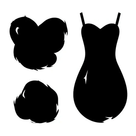 Set of black silhouettes of women's clothes. Vector illustration.の素材