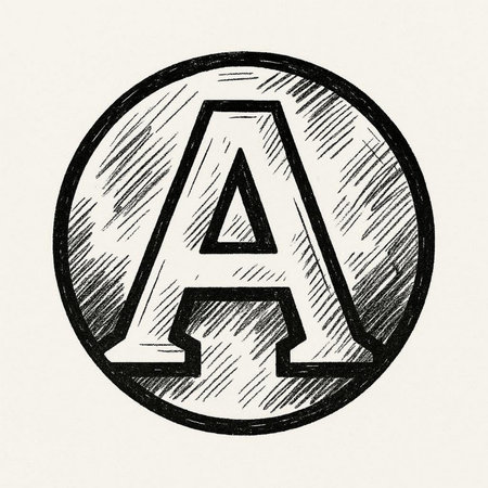 letter A doodle style hand drawn illustration, vector ink sketchの素材