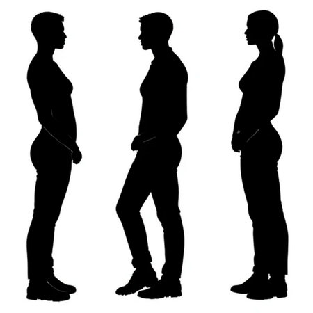 Vector silhouette of a man on a white background. Symbol of male and female.の素材