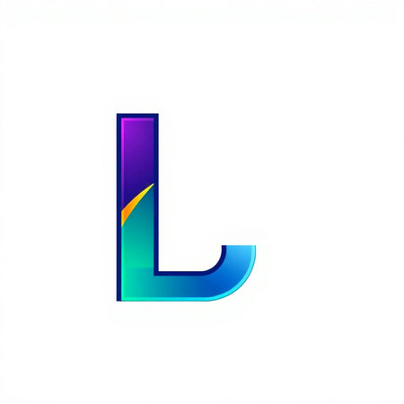 letter L of the alphabet in the form of a blue and orange gradientの素材