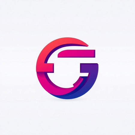 G letter logo design. Colorful 3d letter G icon.の素材