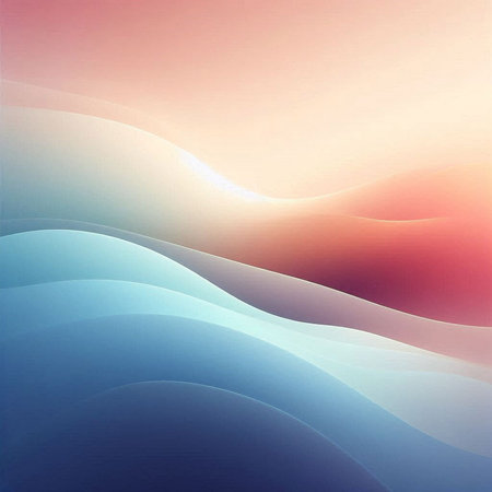 abstract background with smooth lines in beige, orange and blue colorsの素材