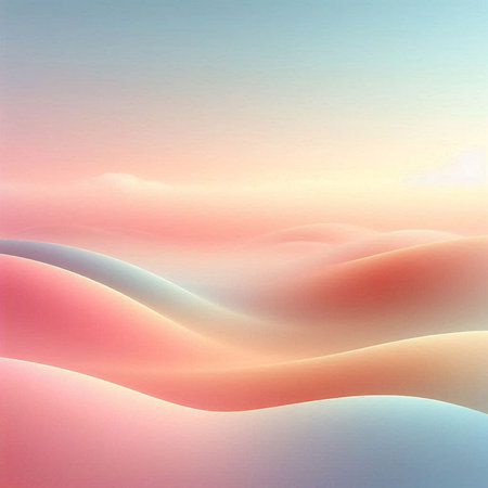 abstract background with soft gradients and waves, computer generated illustrationの素材