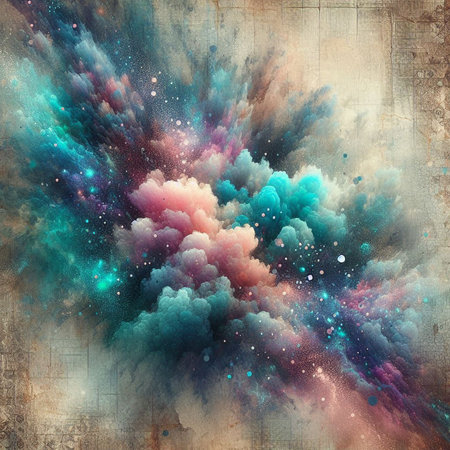 Abstract background with waves and plants. 3d render. Illustration.の素材