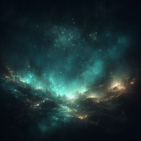 Abstract fractal background. Design element for brochure, advertisements, presentation, web and other graphic designer works. Digital collage.の素材