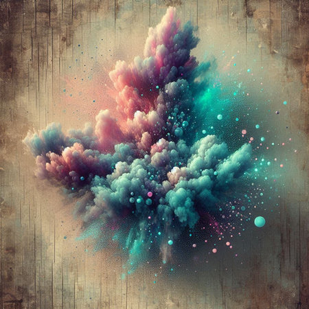 abstract colorful smoke on a grunge background, 3d illustrationの素材