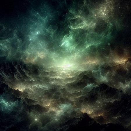 Abstract fractal. Fractal art background for creative design. Decoration for wallpaper, desktop, poster, cover booklet. Print for clothes, t-shirt. Creative illustration for designの素材