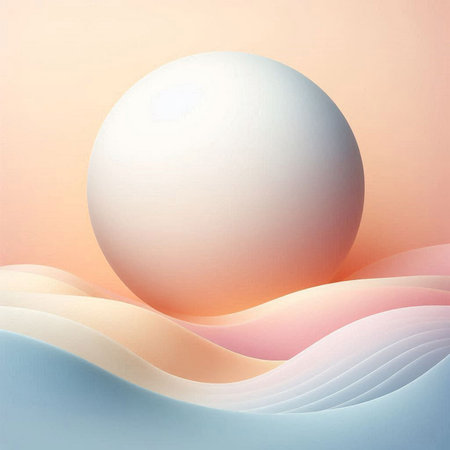 Abstract background with white sphere on a pastel colored background. 3d renderingの素材