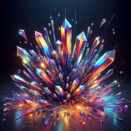 3d illustration of abstract geometric composition,digital artwork for creative graphic designの写真素材