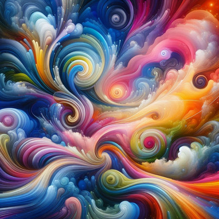 abstract colorful background, computer generated abstract background, 3D renderingの素材