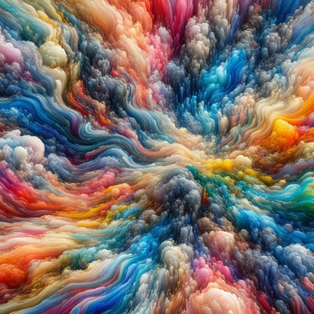 Abstract background. Multi-colored palette. Raster fractal graphics.の素材