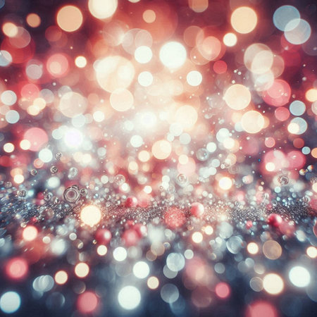 abstract background with bokeh defocused lights and stars.の素材