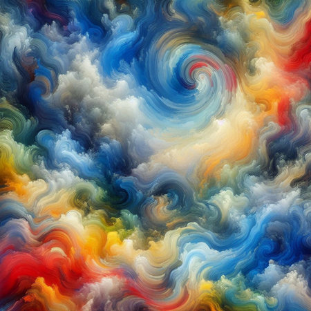abstract background with multicolored clouds, computer-generated imageの素材