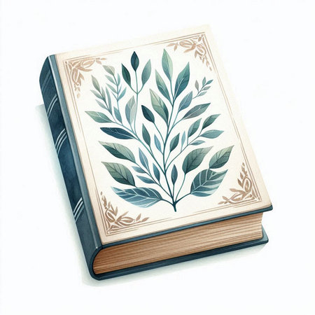 Vintage book with floral ornament on a white background. Vector illustration.の素材
