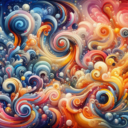 Abstract colorful background with swirls. Vector illustration. Eps 10.の素材